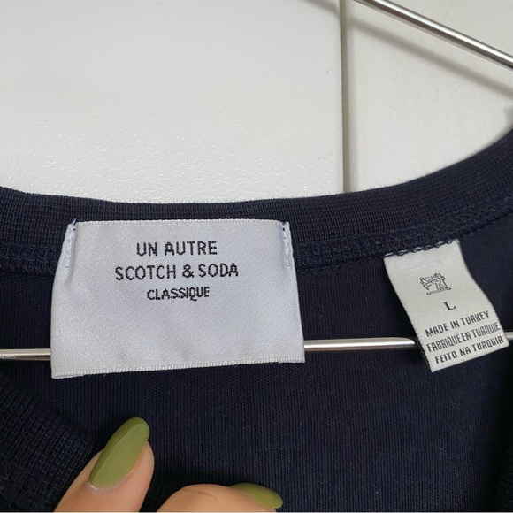 Scotch & Soda Navy Long Sleeve Tee with Red Accent - Picture 4 of 6